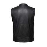 Iron Rider - Men's SOA Club Style Leather Motorcycle Vest - Unik Just for Bikers - Flyclothing LLC