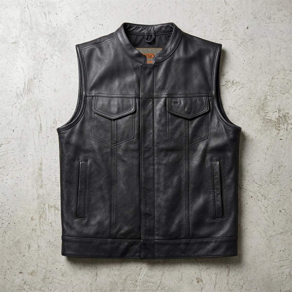 Iron Rider - Men's SOA Club Style Leather Motorcycle Vest - Unik Just for Bikers - Flyclothing LLC
