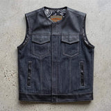 Lawless – Men’s Denim and Leather Club Vest - Unik Just for Bikers - Flyclothing LLC