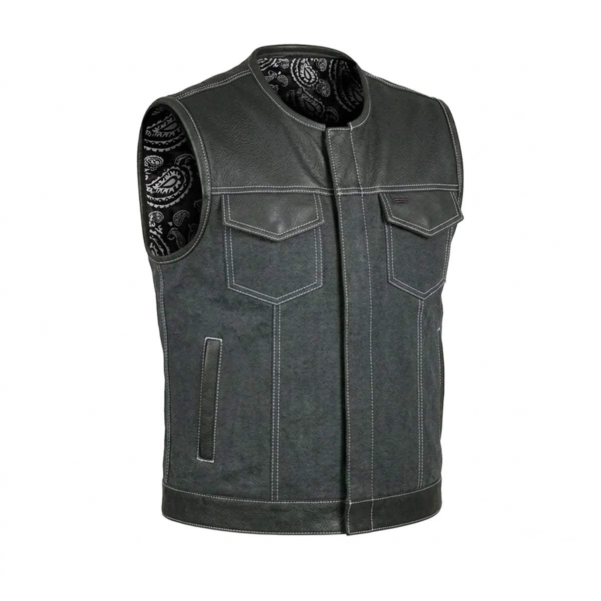 Lawless – Men’s Denim and Leather Club Vest - Unik Just for Bikers - Flyclothing LLC