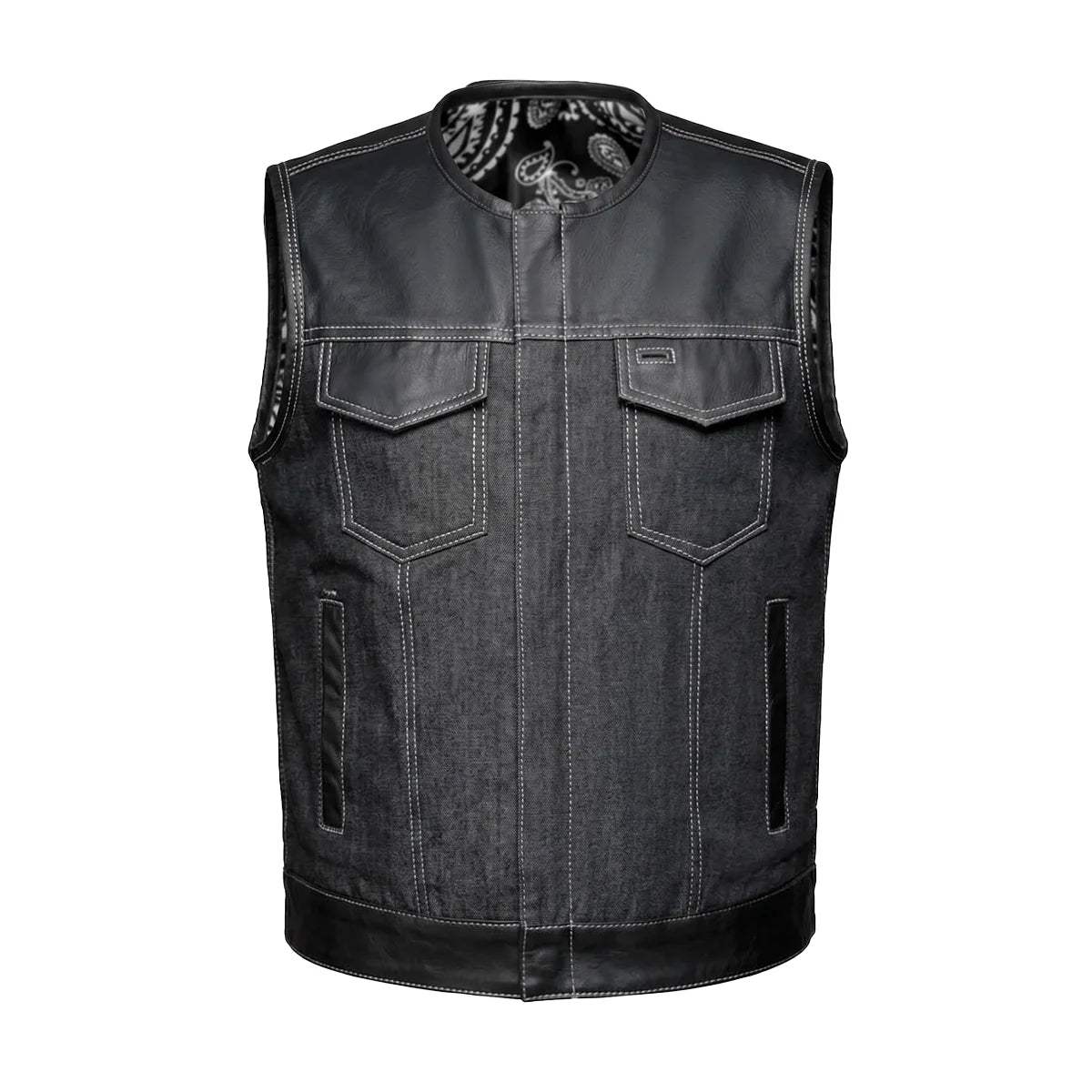 Lawless – Men’s Denim and Leather Club Vest - Unik Just for Bikers - Flyclothing LLC