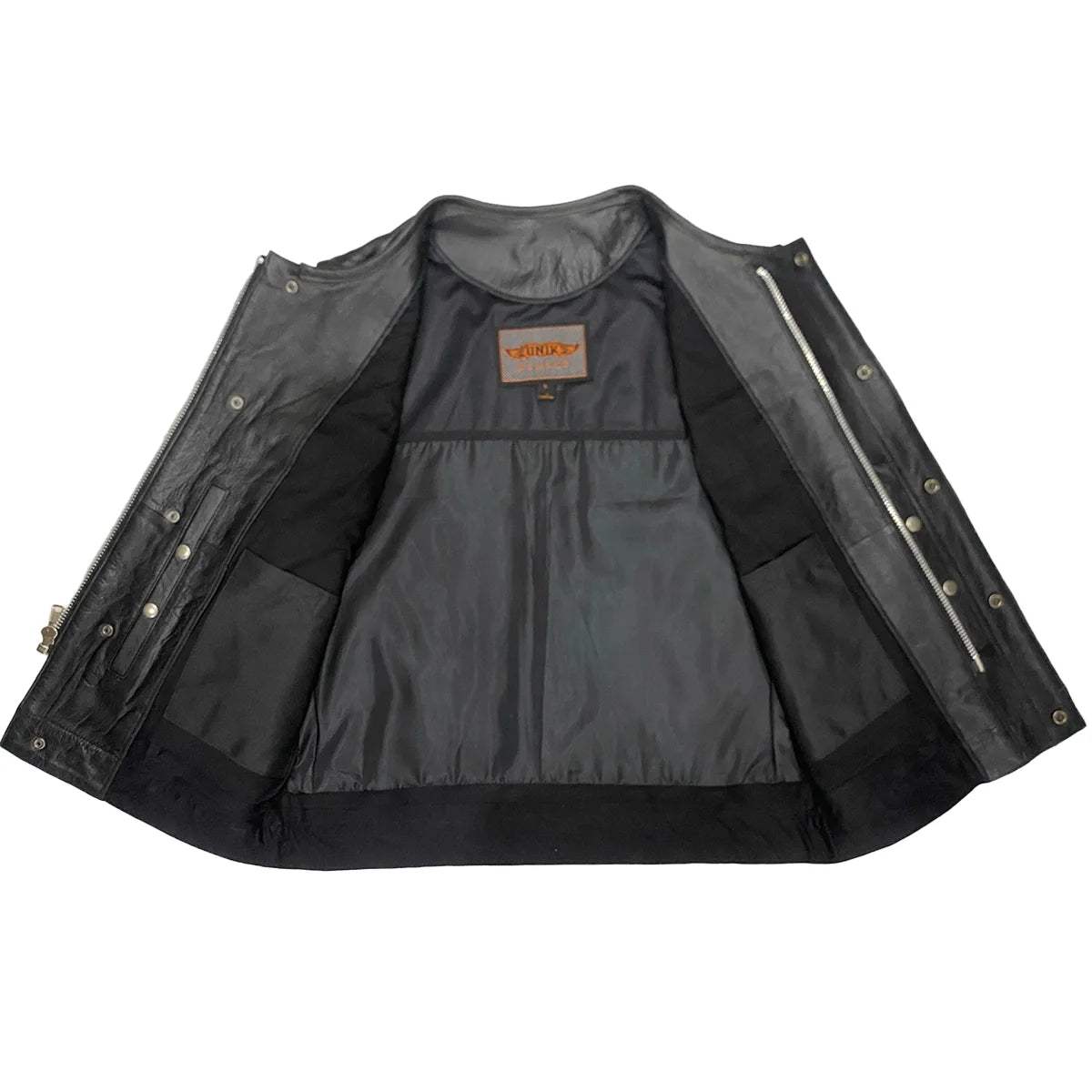 Lowcut - Mens Short Leather Club Vest - Unik Just for Bikers - Flyclothing LLC