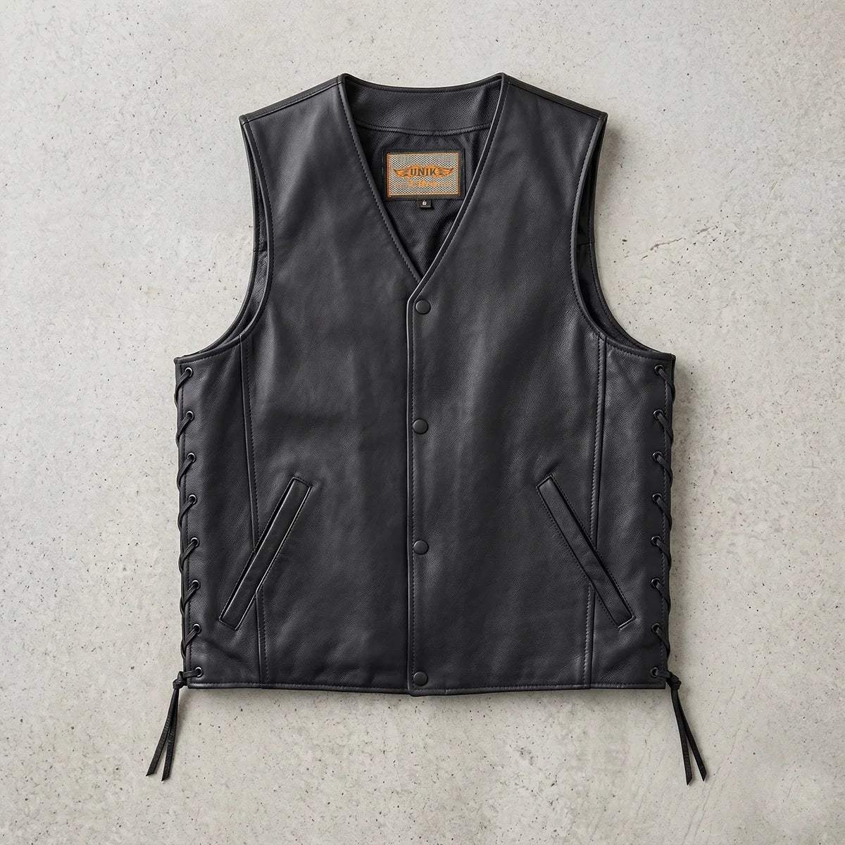 Mojave - Mens Ultra Leather Motorcycle Vest - Unik Just for Bikers - Flyclothing LLC