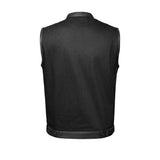 Nightrider - Men's Club Style Denim/Leather Motorcycle Vest - Unik Just for Bikers - Flyclothing LLC