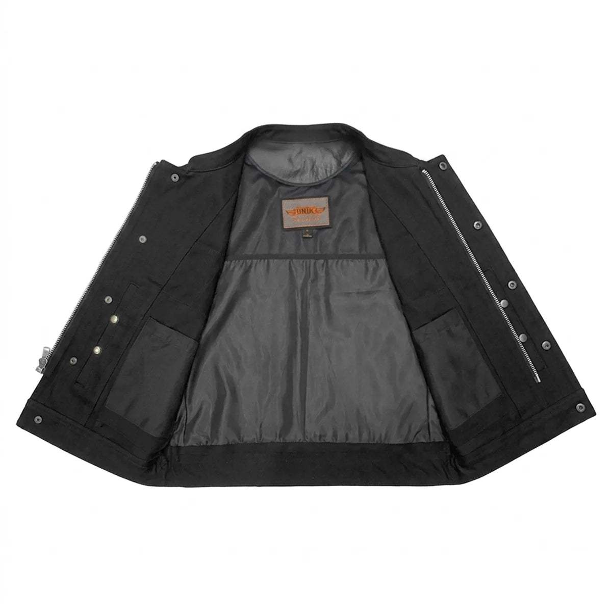 Nightrider - Men's Club Style Denim/Leather Motorcycle Vest - Unik Just for Bikers - Flyclothing LLC