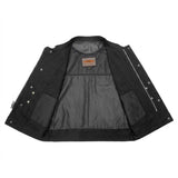 Nightrider - Men's Club Style Denim/Leather Motorcycle Vest - Unik Just for Bikers - Flyclothing LLC