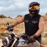 Nightrider - Men's Club Style Denim/Leather Motorcycle Vest - Unik Just for Bikers - Flyclothing LLC