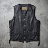 Rancher - Men's Ultra Leather Motorcycle Vest - Unik Just for Bikers - Flyclothing LLC