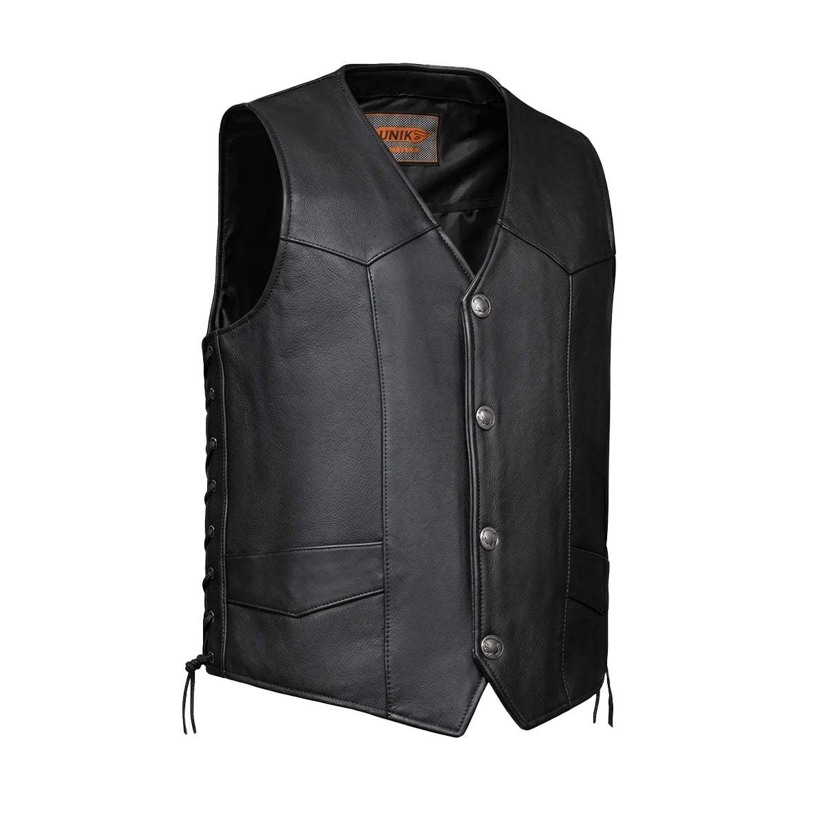 Rancher - Men's Ultra Leather Motorcycle Vest - Unik Just for Bikers - Flyclothing LLC