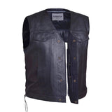 Red river - Men's Premium Leather Motorcycle Vest - Unik Just for Bikers - Flyclothing LLC