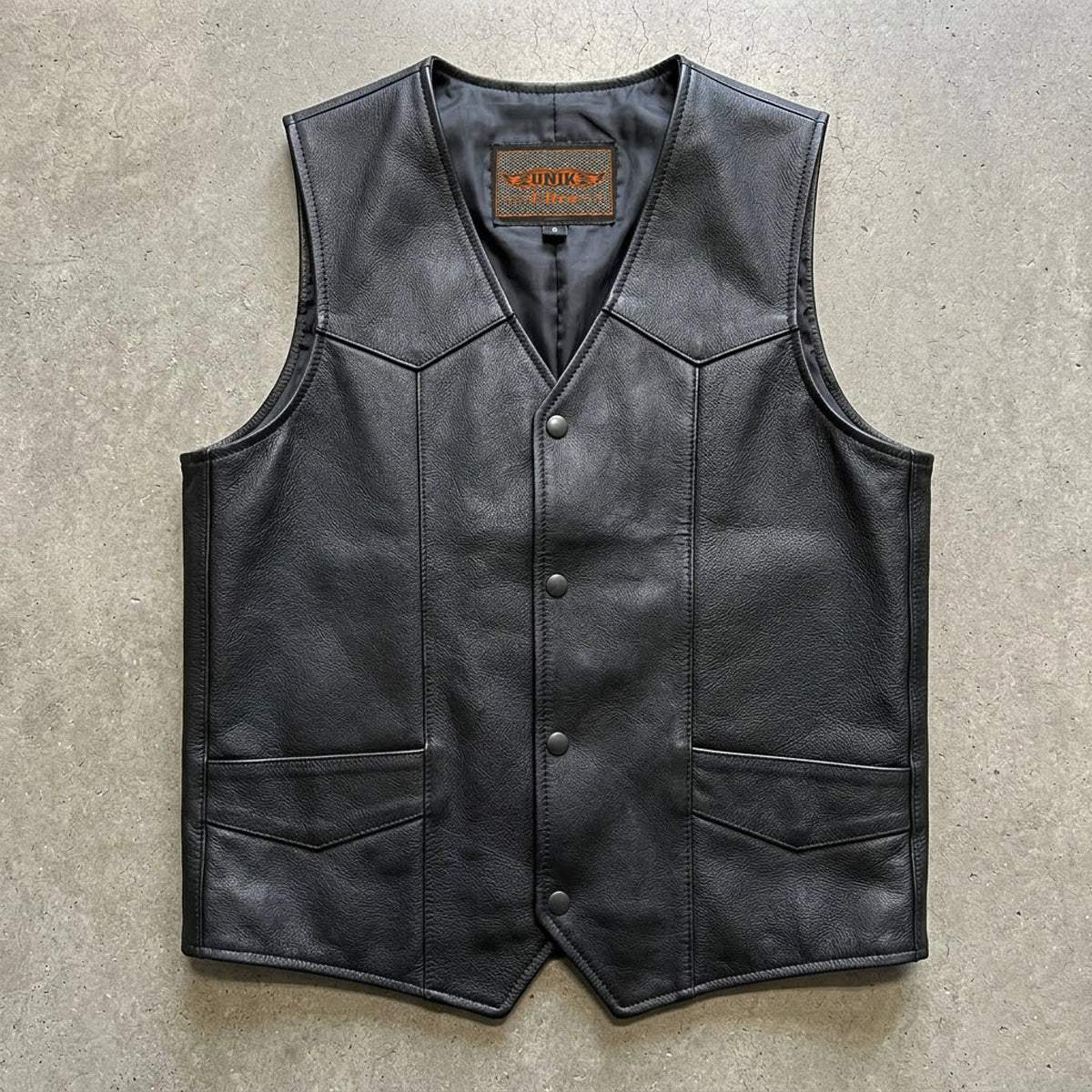 Ruidoso - Men's Premium Leather Motorcycle Vest - Unik Just for Bikers - Flyclothing LLC