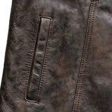 Spearfish - Men's Club Style Leather Motorcycle Vest (Brown) - Unik Just for Bikers - Flyclothing LLC
