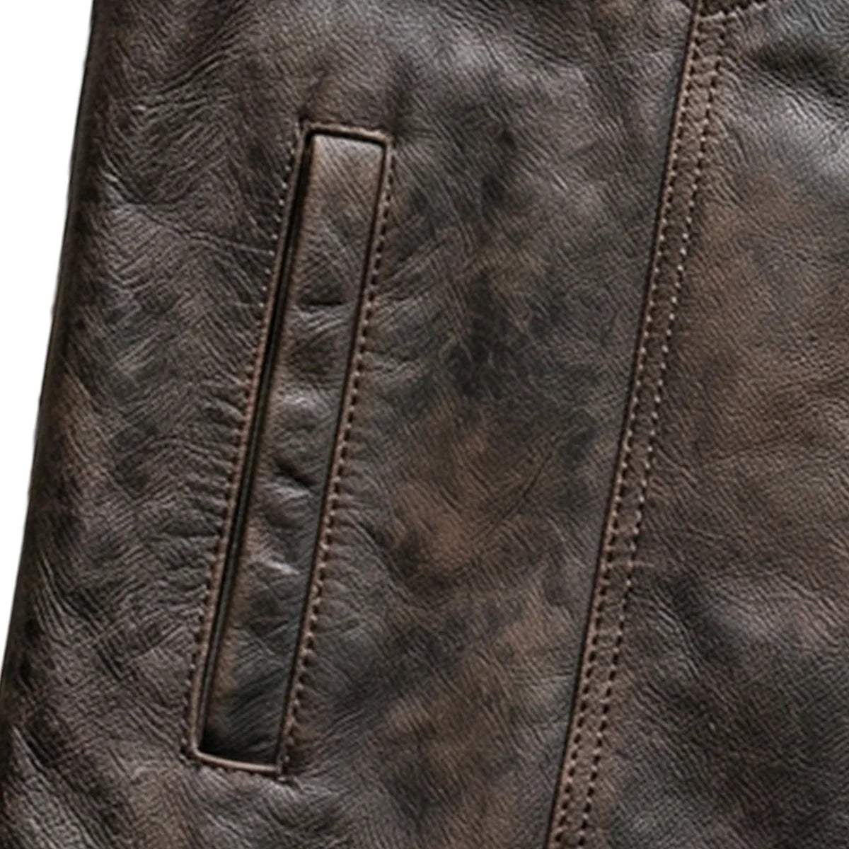 Spearfish - Men's Club Style Leather Motorcycle Vest (Brown) - Unik Just for Bikers - Flyclothing LLC