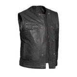Runner - Men's SOA Club Style Leather Motorcycle Vest - Unik Just for Bikers - Flyclothing LLC