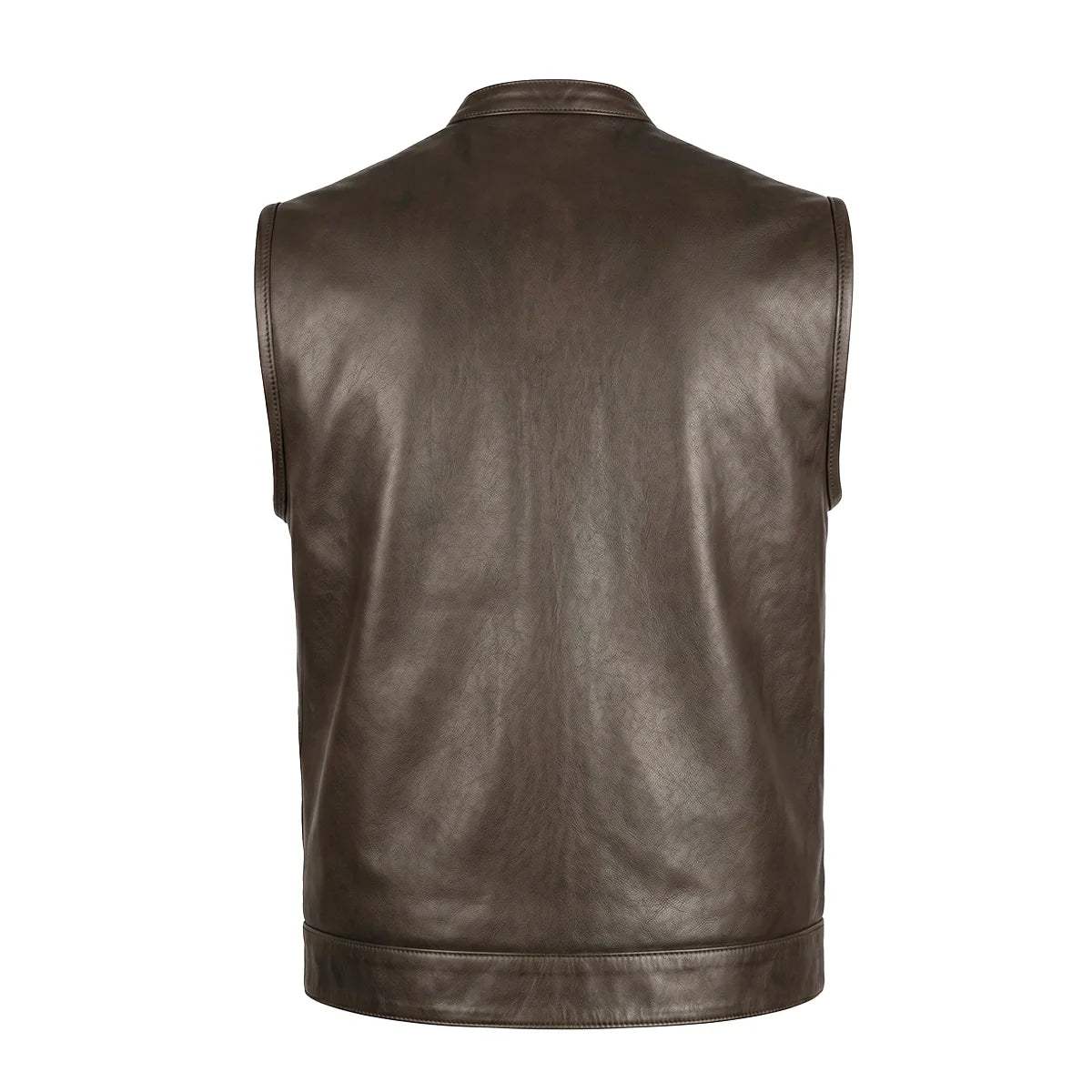Spearfish - Men's Club Style Leather Motorcycle Vest (Brown) - Unik Just for Bikers - Flyclothing LLC