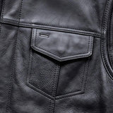 Rushmore - Men's SOA Club Style Leather Motorcycle Vest - Unik Just for Bikers - Flyclothing LLC