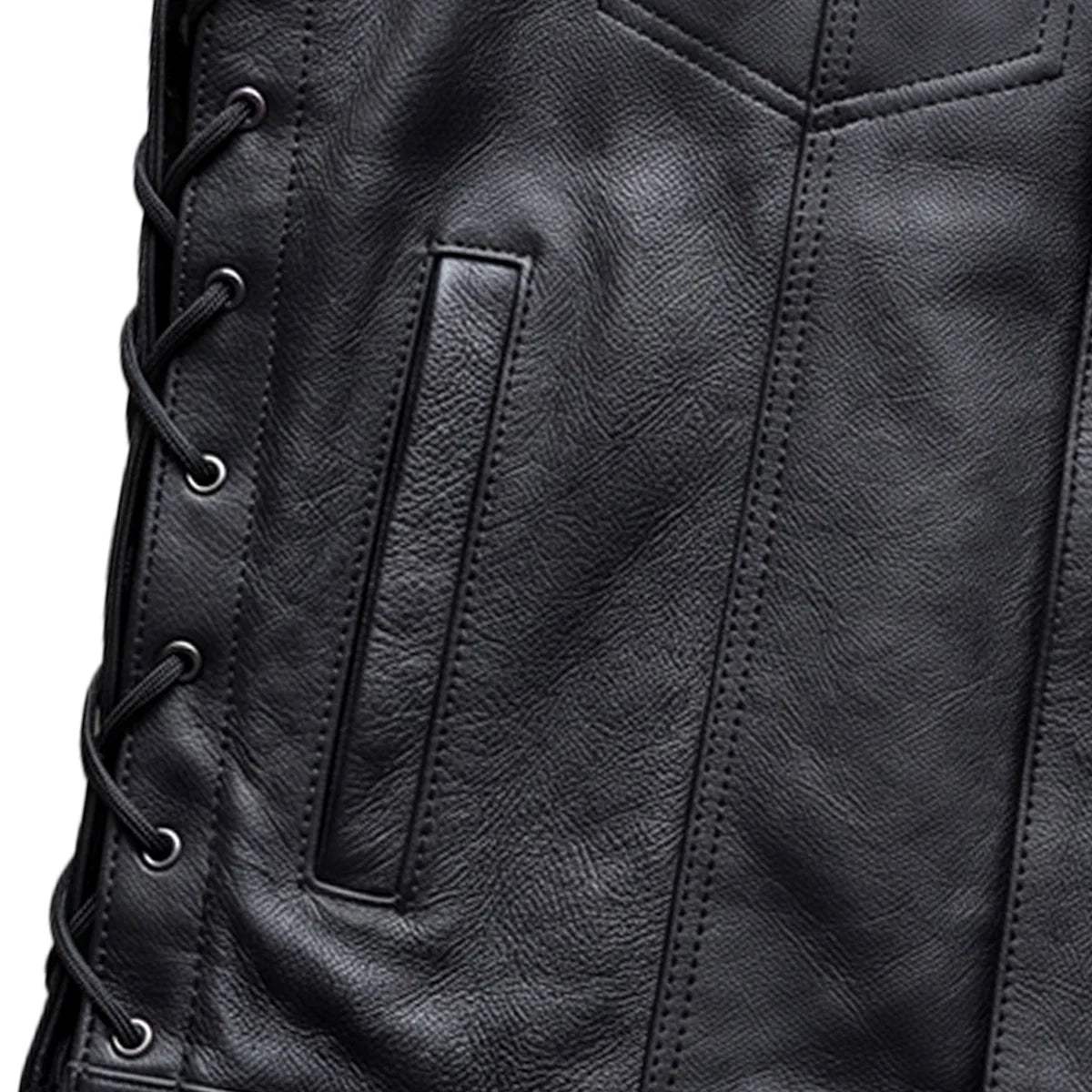 Rushmore - Men's SOA Club Style Leather Motorcycle Vest - Unik Just for Bikers - Flyclothing LLC