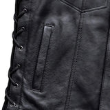 Rushmore - Men's SOA Club Style Leather Motorcycle Vest - Unik Just for Bikers - Flyclothing LLC