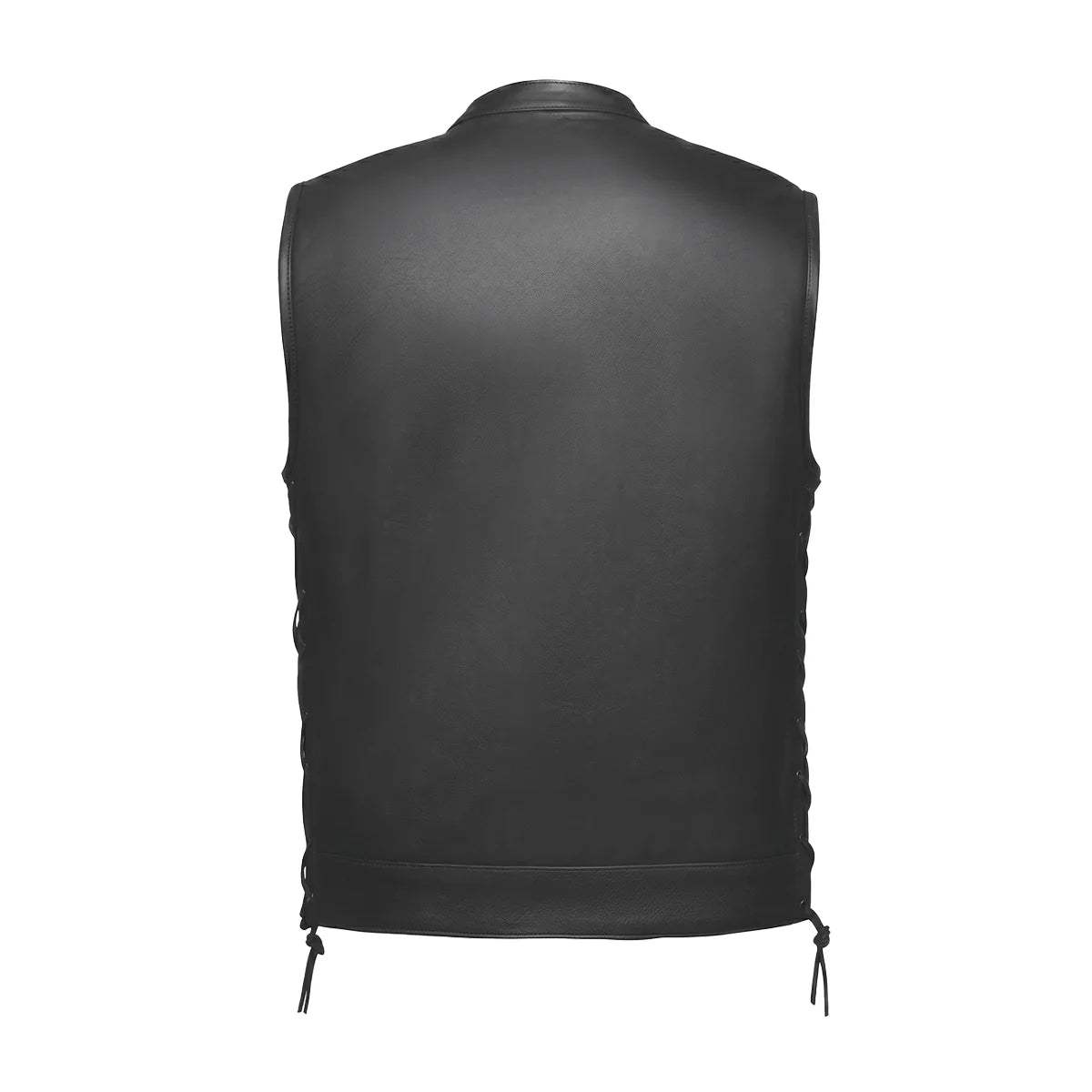 Rushmore - Men's SOA Club Style Leather Motorcycle Vest - Unik Just for Bikers - Flyclothing LLC