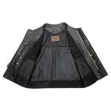 Rushmore - Men's SOA Club Style Leather Motorcycle Vest - Unik Just for Bikers - Flyclothing LLC