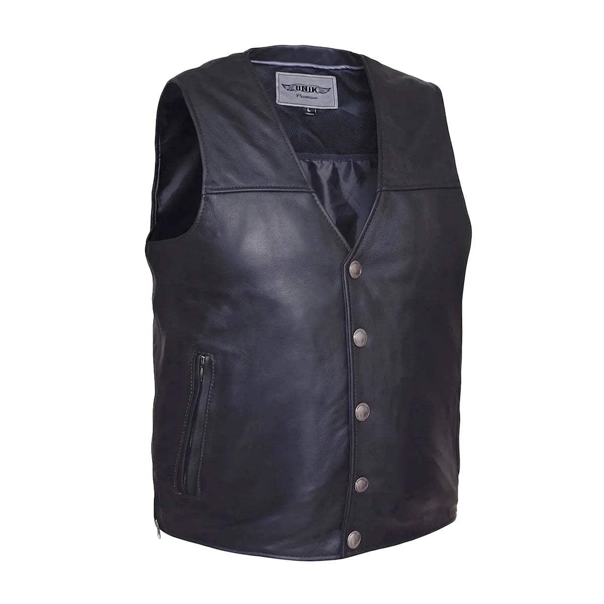 Santa Fe - Men's Premium Leather Motorcycle Vest - Unik Just for Bikers - Flyclothing LLC