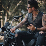 Santa Fe - Men's Premium Leather Motorcycle Vest - Unik Just for Bikers - Flyclothing LLC