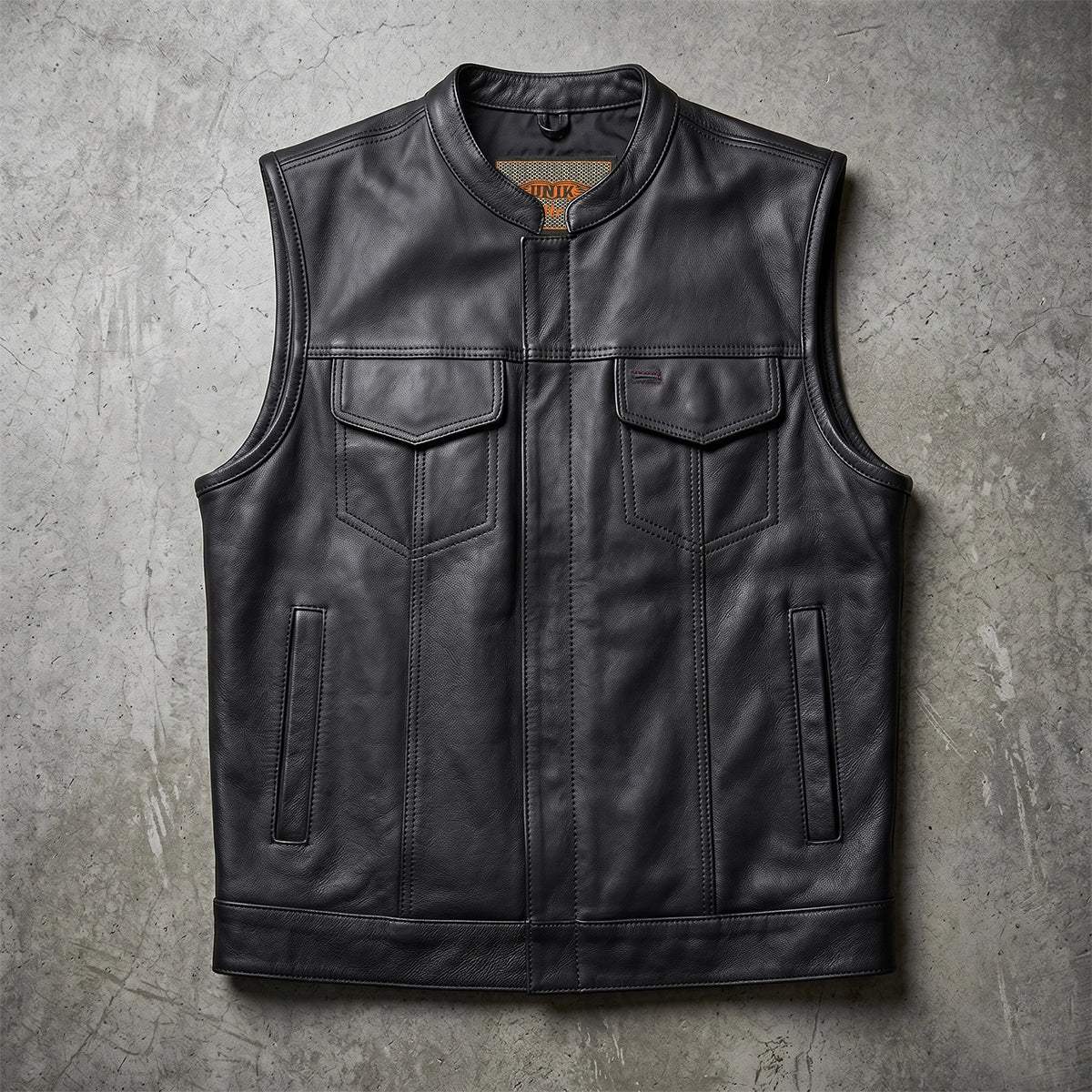 Sturgis - Men's SOA Club Style Leather Motorcycle Vest - Unik Just for Bikers - Flyclothing LLC