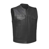 Sturgis - Men's SOA Club Style Leather Motorcycle Vest - Unik Just for Bikers - Flyclothing LLC