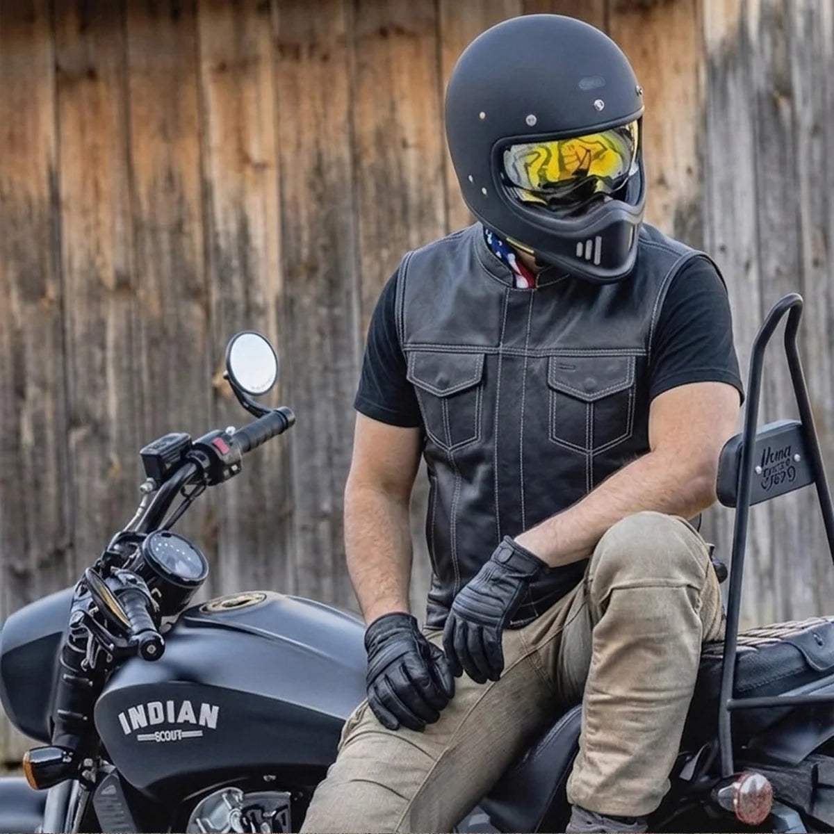 Texan - Men's Texas Flag Club Style Leather Motorcycle Vest - Unik Just for Bikers - Flyclothing LLC