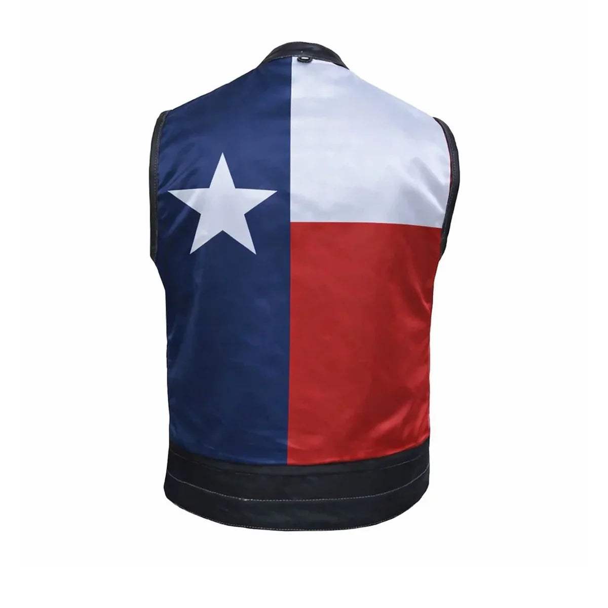 Texan - Men's Texas Flag Club Style Leather Motorcycle Vest - Unik Just for Bikers - Flyclothing LLC