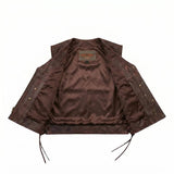 Toas - Men's Motorcycle Leather Vest (Brown) - Unik Just for Bikers - Flyclothing LLC