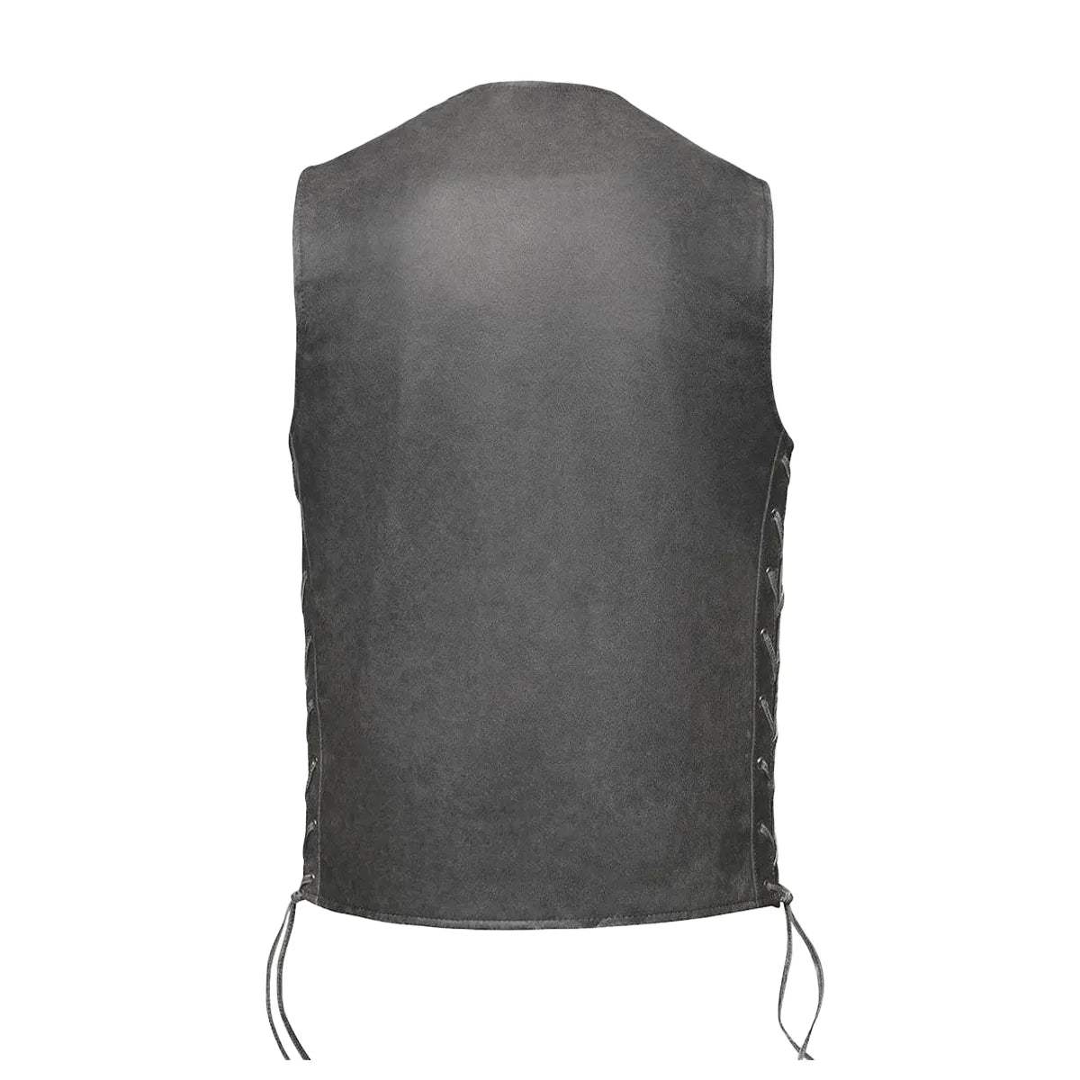 Tombstone - Men's Motorcycle Leather Vest (Gray) - Unik Just for Bikers - Flyclothing LLC