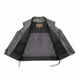 Tombstone - Men's Motorcycle Leather Vest (Gray) - Unik Just for Bikers - Flyclothing LLC
