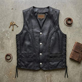 Wrangler - Men's Ultra Leather Motorcycle Vest - Unik Just for Bikers - Flyclothing LLC