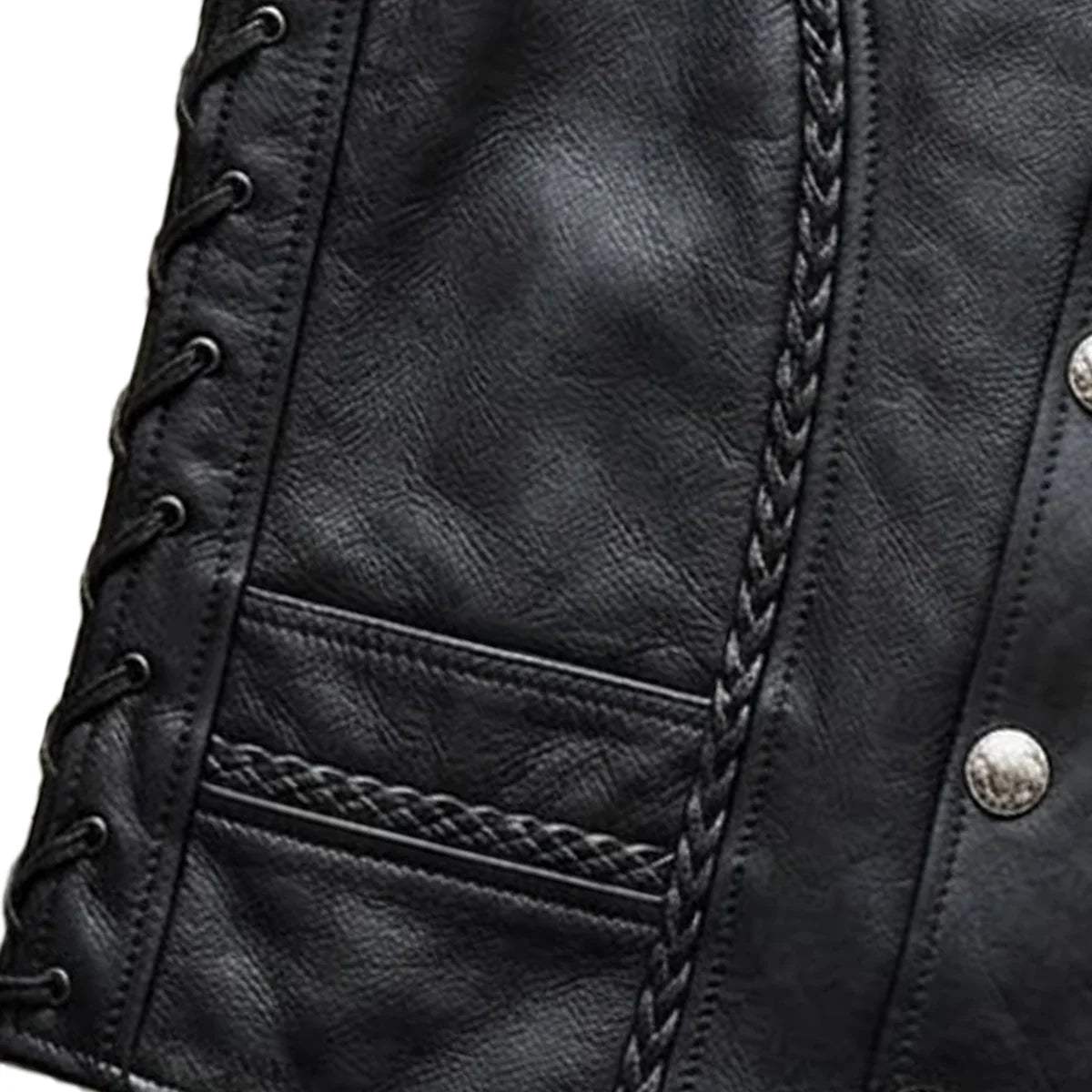 Wrangler - Men's Ultra Leather Motorcycle Vest - Unik Just for Bikers - Flyclothing LLC