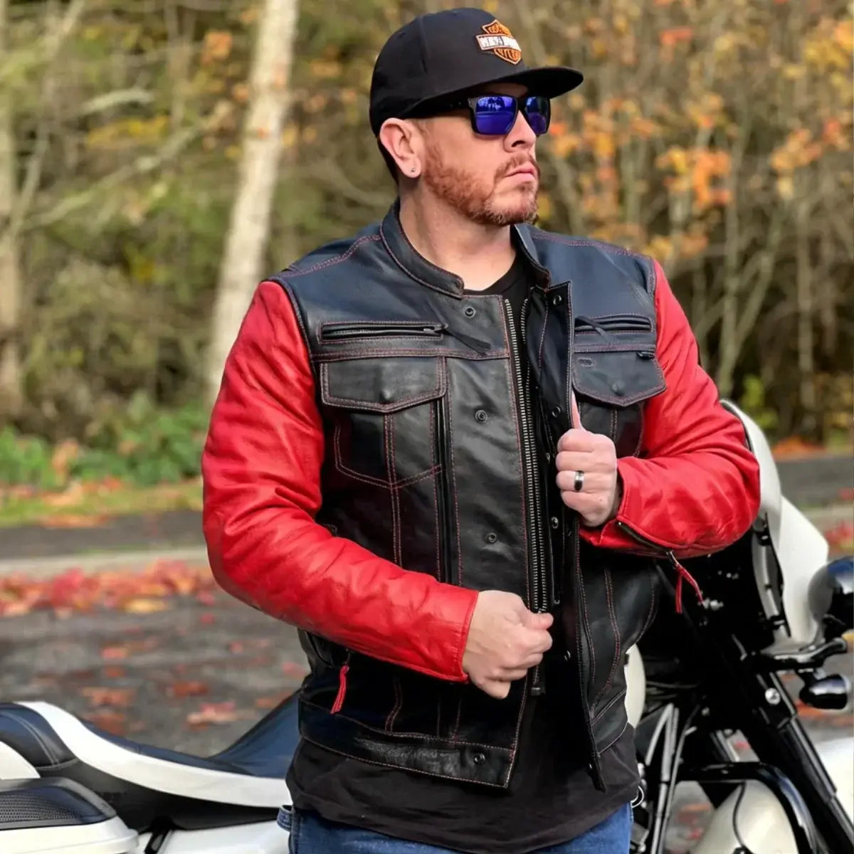 Vincent Men's Cafe Style Leather Jacket - First Manufacturing Company - Flyclothing LLC