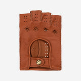 Vincenzo (brown) - Fingerless Italian driving gloves made of American deerskin leather