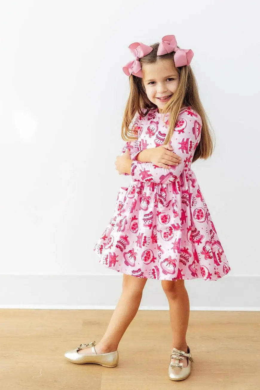 Vintage Cakes L/S Pocket Twirl Dress - Mila & Rose ® - Flyclothing LLC