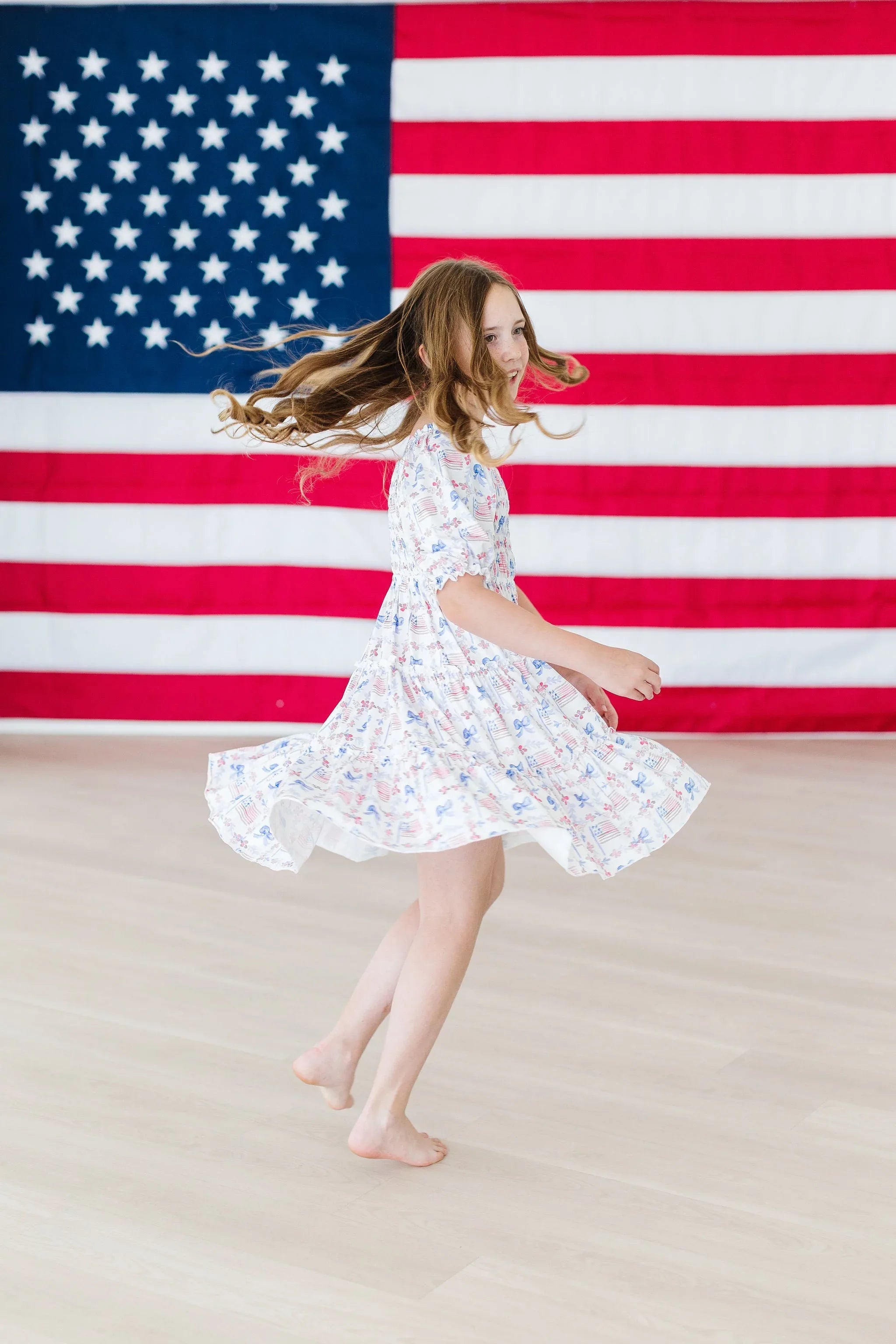 Vintage Flags Smocked Ruffle Dress - Mila & Rose ® - Flyclothing LLC