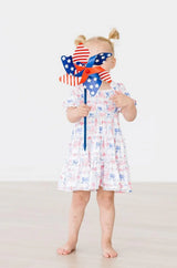 Vintage Flags Smocked Ruffle Dress - Mila & Rose ® - Flyclothing LLC