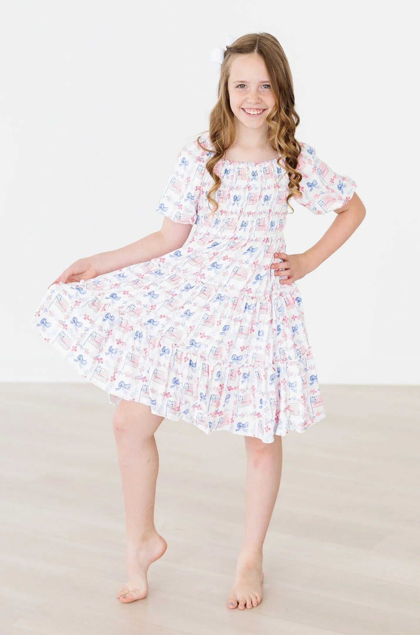 Vintage Flags Smocked Ruffle Dress - Mila & Rose ® - Flyclothing LLC