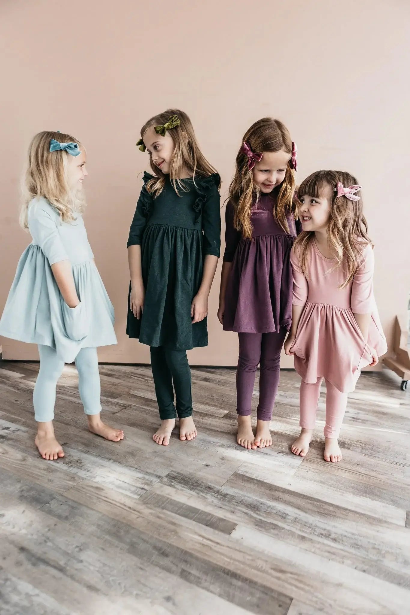 Vintage Pink 3/4 Sleeve Pocket Twirl Dress - Mila & Rose ® - Flyclothing LLC