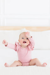 Vintage Pink L/S Flutter Bodysuit - Mila & Rose ® - Flyclothing LLC