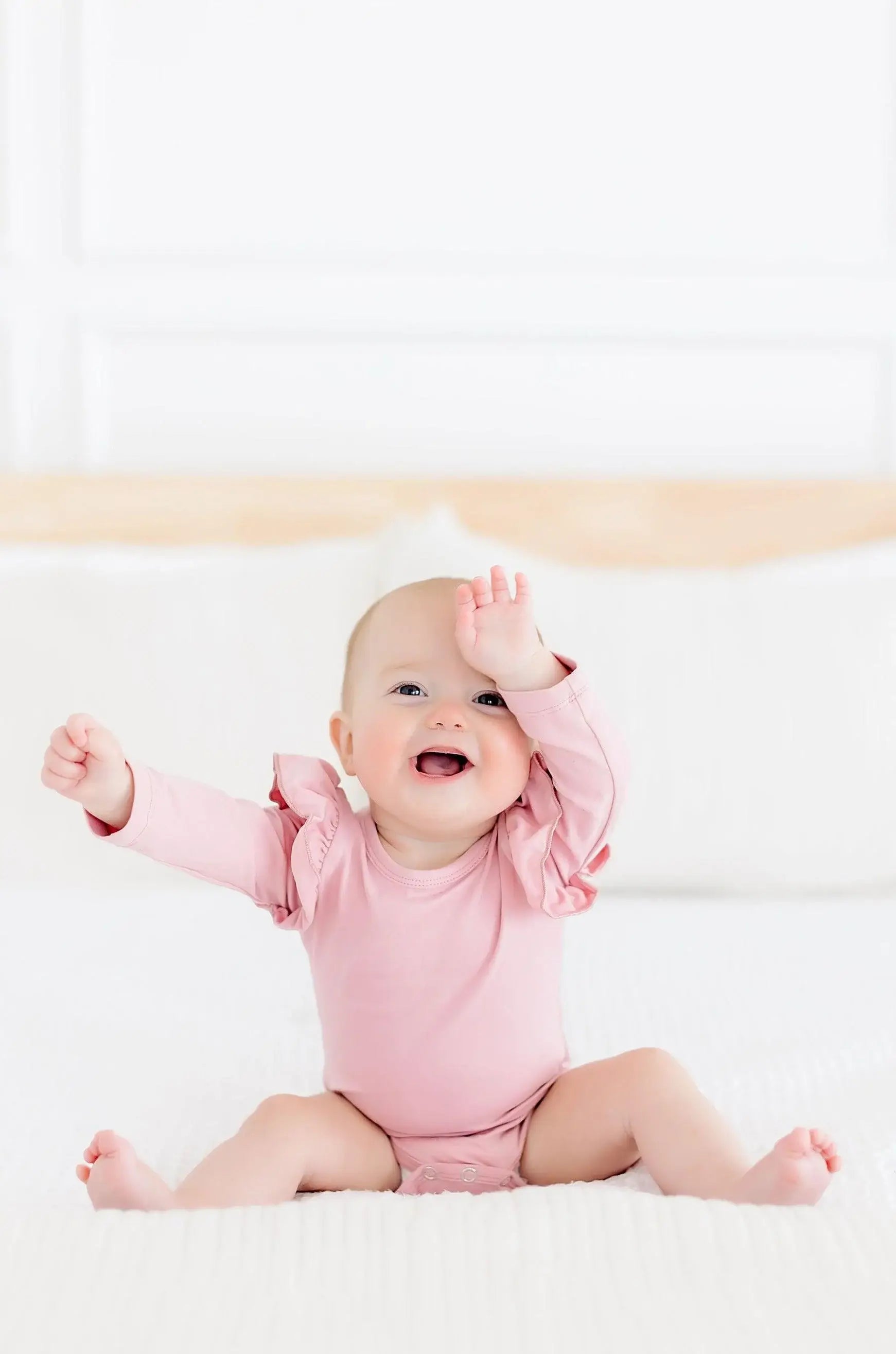 Vintage Pink L/S Flutter Bodysuit - Mila & Rose ® - Flyclothing LLC