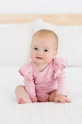 Vintage Pink L/S Flutter Bodysuit - Mila & Rose ® - Flyclothing LLC