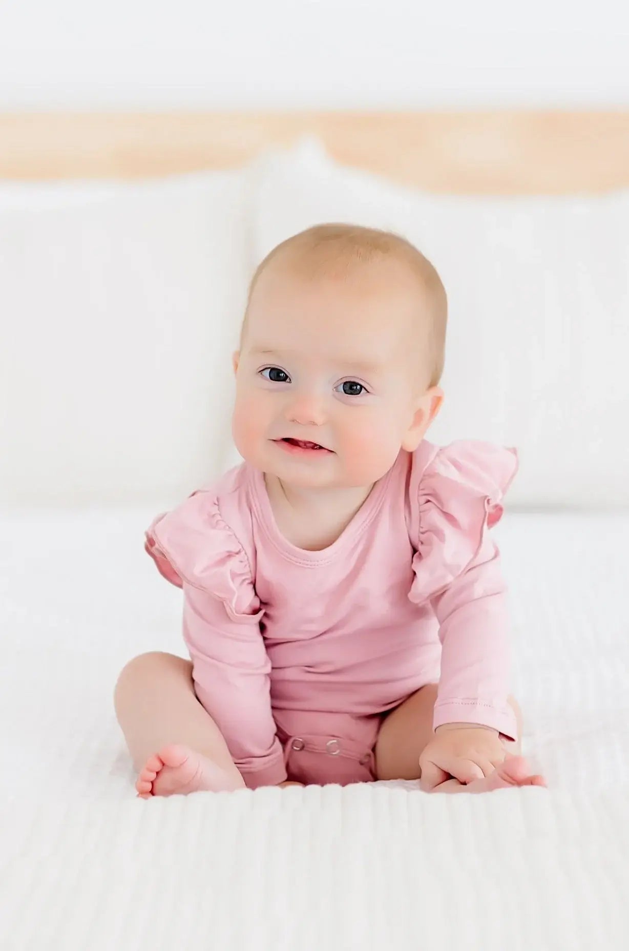 Vintage Pink L/S Flutter Bodysuit - Mila & Rose ® - Flyclothing LLC