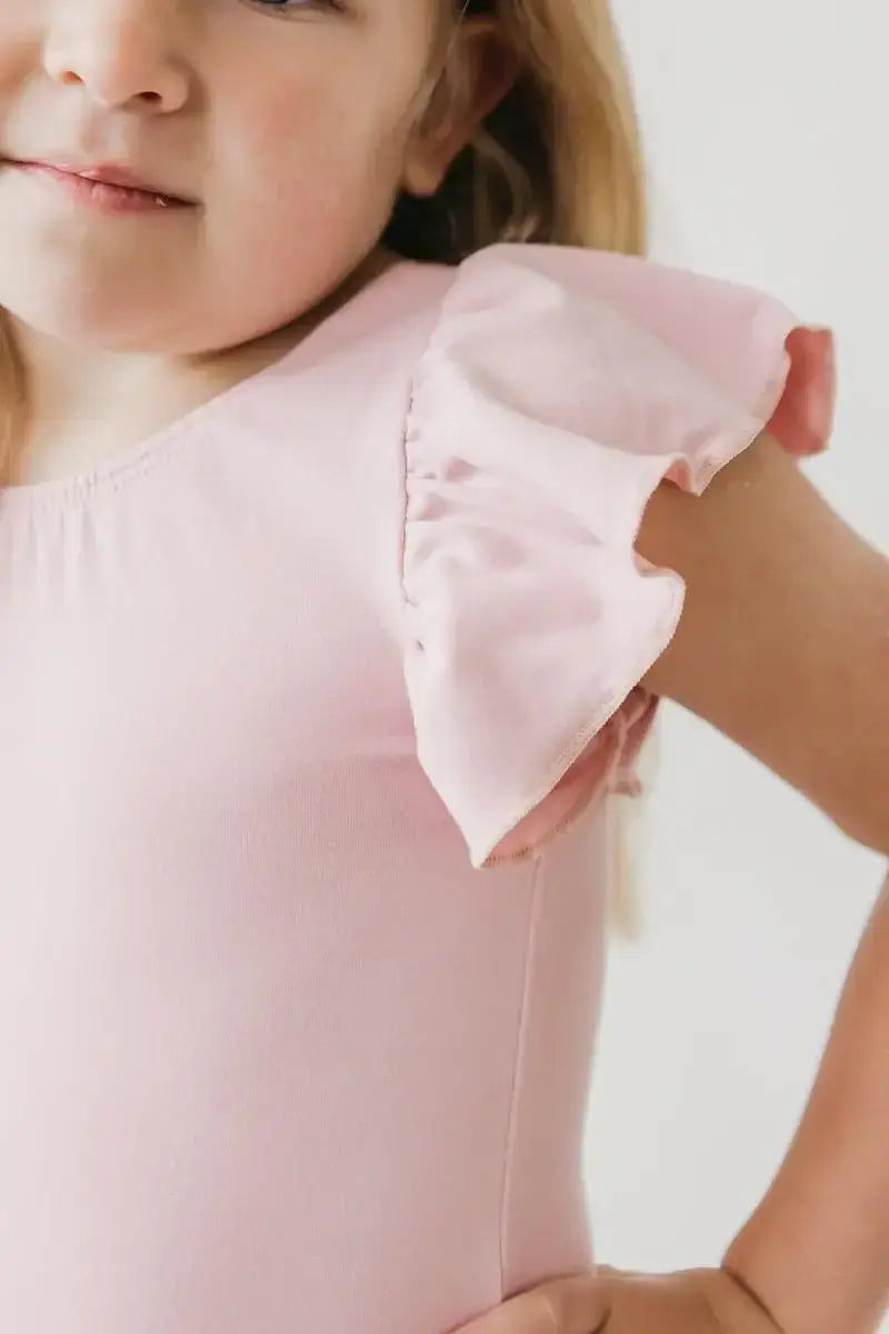 Vintage Pink S/S Flutter Sleeve Leotard - Mila & Rose ® - Flyclothing LLC