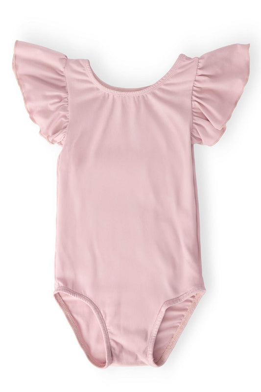 Vintage Pink S/S Flutter Sleeve Leotard - Mila & Rose ® - Flyclothing LLC