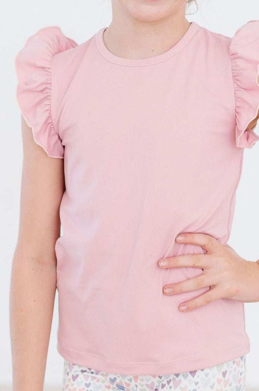 Vintage Pink S/S Ruffle Tee - Mila & Rose ® - Flyclothing LLC