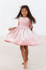 Vintage Pink Velvet Twirl Dress